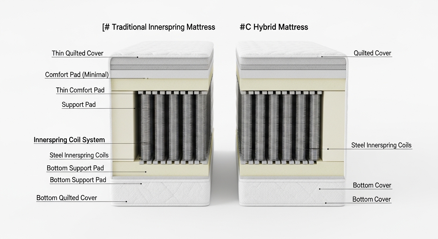 Illustration for Innerspring Vs Hybrid Mattress
