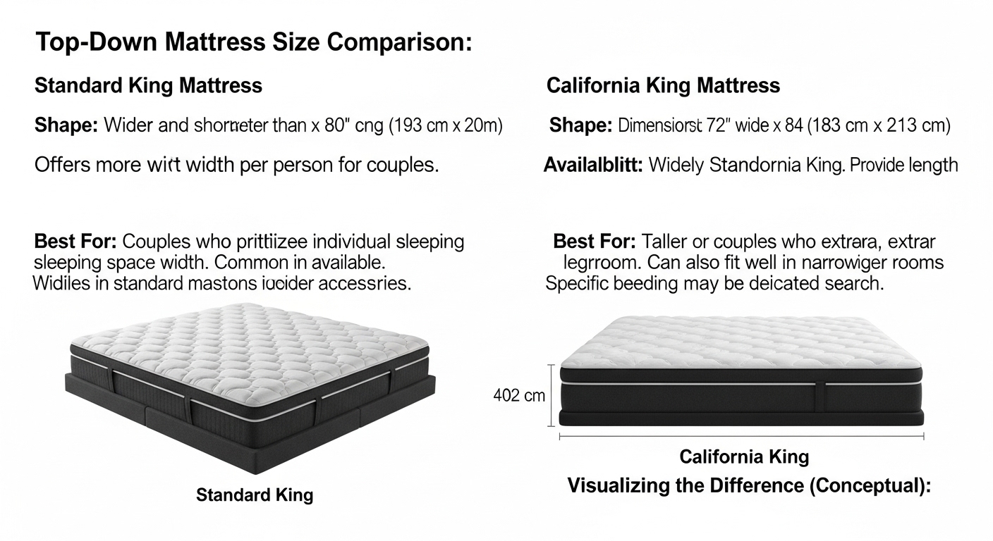 Illustration for King Vs California King Mattress